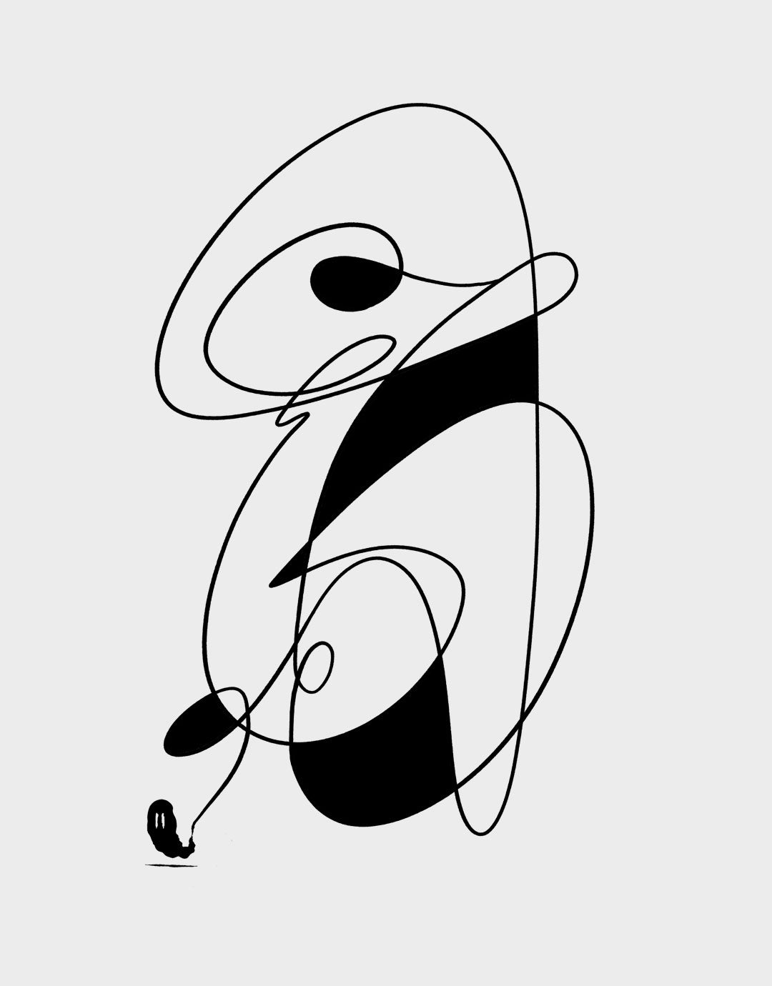 Einzigartiges Kunstwerk «G» for «Ghost», ein exklusives Einzelstück in einem hochwertigen Rahmen. Geschwungene Linien, symbolisieren die Vereinigung vom Buchstaben «G» mit der Kunst. Im Rahmen vom Projekt «36DaysOfType Project».