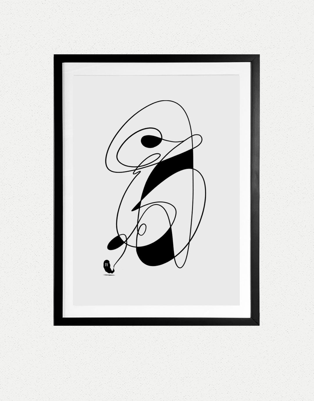 Einzigartiges Kunstwerk «G» for «Ghost», ein exklusives Einzelstück in einem hochwertigen Rahmen. Geschwungene Linien, symbolisieren die Vereinigung vom Buchstaben «G» mit der Kunst. Im Rahmen vom Projekt «36DaysOfType Project».