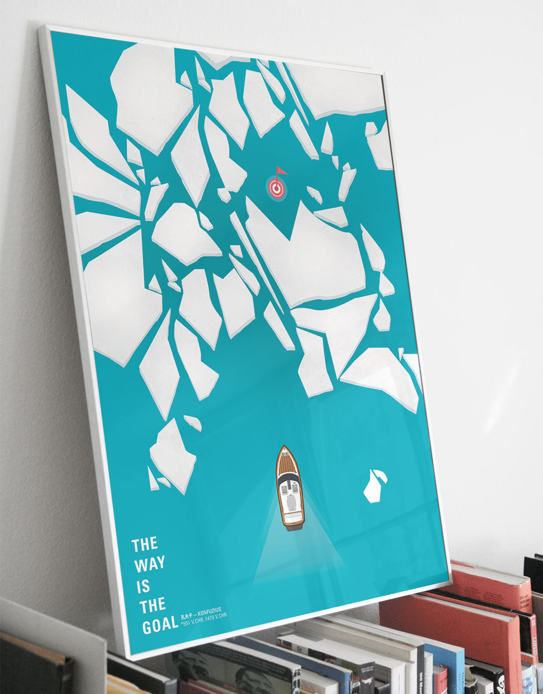 Poster mit handgezeichnetem Motiv The Way is the Goal', inspiriert von philosophischen Konzepten und moderner Kunst, perfekt für Liebhaber von kreativen und motivierenden Illustrationen.