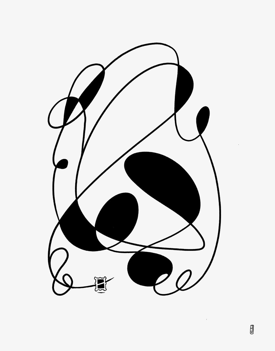 Einzigartiges Kunstwerk «A» for «ART», ein exklusives Einzelstück in einem hochwertigen Rahmen. Geschwungene Linien, symbolisieren die Vereinigung vom Buchstaben «A» mit der Kunst. Im Rahmen vom Projekt «36DaysOfType Project».