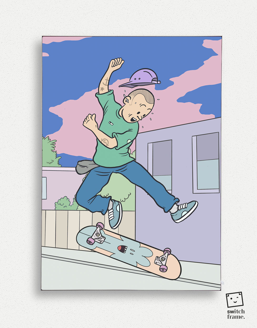 «FLIP» & Flop Skateboard Art – Plakat oder SwitchFrame